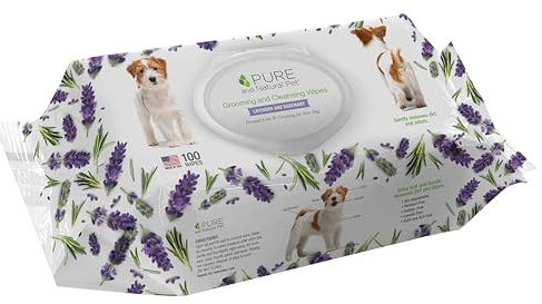 Pure and Natural Pet Grooming and Cleansing Dog Wipes (Lavender and Rosemary),White,PN274