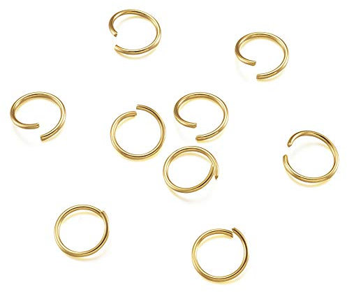 Craftdady Lot de 200 anneaux ouverts en acier inoxydable de 10 mm pour fabrication de bijoux, colliers, boucles d'oreilles, loisirs créatifs