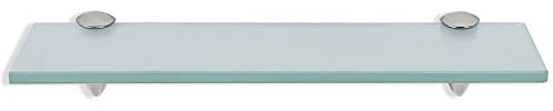 Jiubiaz Estante de cristal esmerilado con cristal de seguridad de 8 mm y soporte, perfecto como estante de ducha/estante de baño para baño, cocina, balcón, diferentes tamaños (50 x 10 x 0,8 cm)