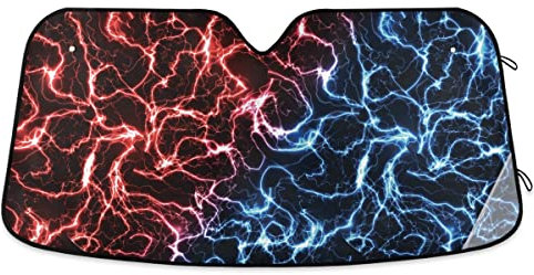 Parasol para parabrisas de coche, color rojo y azul