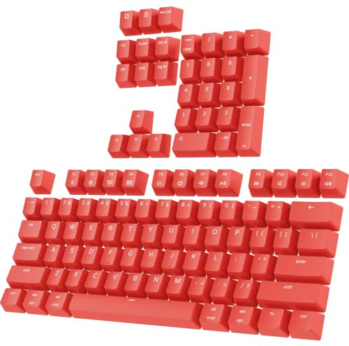 PWNAGE Full PBT Gaming Keycap Set - Double Shot PBT Shine Through Full Keyboard Keycaps (Red)
