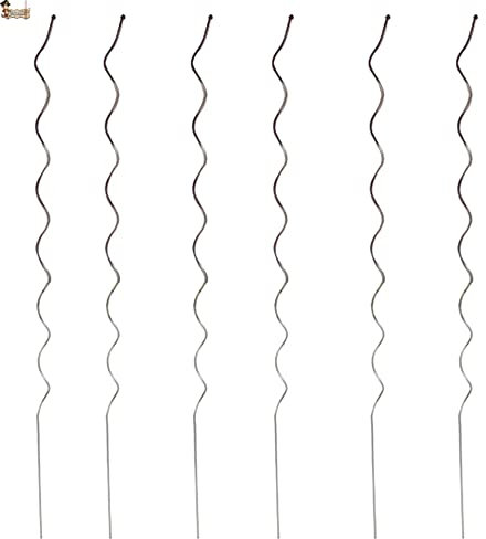 BricoLoco.com 6 uds. Tutor caña Espiral Soporte Plantas. Varilla Especial para entutorar Tomates, tomateras, trepadoras. Maceta o huerto. 1,80 Metros de Altura. (6)