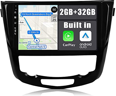 YUNTX Android 14 2 Din Radio con navigazione per Nissan X-Trail Qashqai j11 Rouge 2014 to 2017: [Integrato CarPlay/Android Auto/DSP/GPS]-10.1 Touch screen-DAB/Bluetooth 5.0/WiFi/Controllo del volante