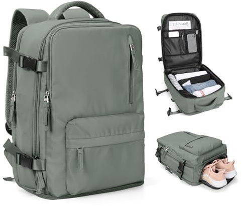 SZLX Zaino Ryanair 40x30x20 Sottovuoto Bagaglio a Mano 40x20x25 Donna Zaino da Viaggio 40x30x20 Wizzair Borse da Cabina per Easyjet 45x36x20 Uomo per Laptop 14 Pollici con Porta USB e Porta Scarpe