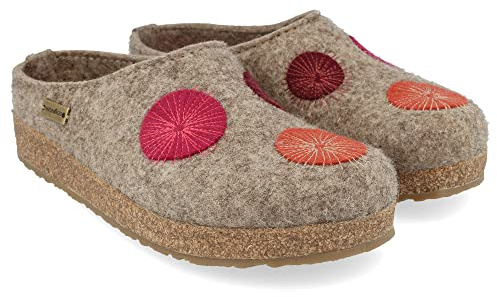 HAFLINGER Grizzly Radius Filzpantoffeln mit Gummisohle Unisex (Torf 550), Gr. 36