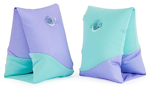 Swimways Soft Swimmies Toddler Floaties, Learn-to-Swim Inflatable Pool Floats & Arm Floaties, Swimming Pool Accessories for Kids Aged 3-5, Purple