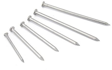 Cement Nail Flat Head Concrete Nails 304Stainless Steel Woodworking Round Nails (Color : 5PCS 4.0 Inch)