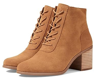 TOMS Evelyn Leather Women's Tan Heeled Ankle Boots - UK 6
