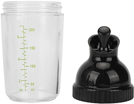 200 Ml Vinaigrette Shaker PP sans BPA Prévenir les Fuites Vinaigrette Pot avec Couvercle pour Cuisine Sauce Soja Huile de Vinaigre (Le noir)