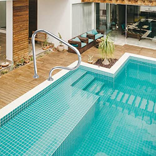 SOYALS Garde-Corps de Piscine pour entrée de Piscine creusée, Acier Inoxydable 304, Garde-Corps d'escalier de Piscine antirouille pour piscines intérieures et extérieures, 31,5 x 31,5