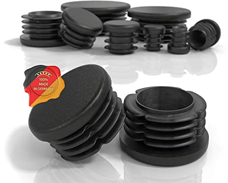 PD® Bouchons à lamelles Ronds 40mm pour Tube Rond | Embouts Ronds PE | Bouchon Pied de Chaise | Bouchon Tube Carré pour Tubes Métalliques, Chaises, Canapés, Tables et étagères | 4 pcs.