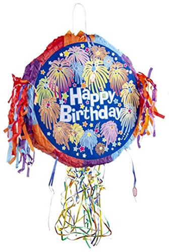 Party Pinata Alles Gute zum Geburtstag Piñata Ziehen Sie Schnur für Kindergeburtstagsfeiern und Weihnachtsfeier Dekorationen rosa