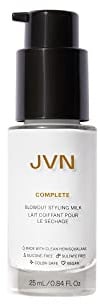 JVN Complete Blowout Styling Milk, 0.84 Fl Oz, Travel Size, Frizz Fighting, Heat Activated Style Extending Hair Cream and Heat Protectant, Hair Care for Women and Men, Silicone Free