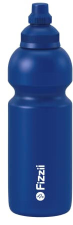 Fizzii Kinder- und Freizeittrinkflasche 600 ml, Motiv Uni, Farbe blau (auslaufsicher bei Kohlensäure, schadstofffrei, spülmaschinenfest)