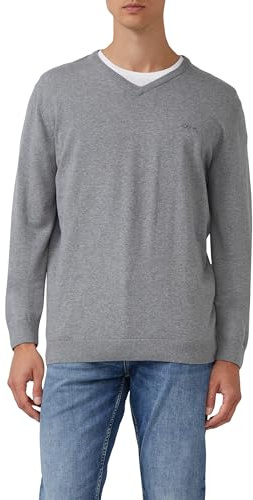 s.Oliver Herren Pullover V-Ausschnitt, Regular Fit, Langarm, 100% Baumwolle