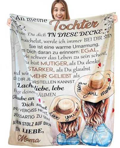 Kuscheldecke für Meine Tochter, Decke Brief an Meine Tochter, Positive Ermutigung von Mutter zu Tochter, Super weiche Flanelldecke Sofa Decke,Geburtstag Weihnachten Graduierung Geschenk für Tochter