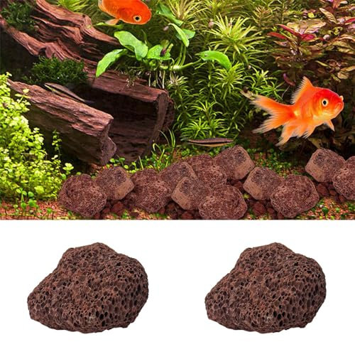 1kg LavaSteine - 30-50mm Lavagestein Aquarium - Dunkelroter Lavastein Mit Poröser Oberfläche - Natürlicher Unterwasser - Lavastein, Ornament, Landschaftsdekoration, Filtermaterial Für Aquarien