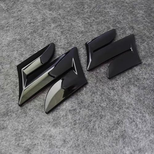 RIKCAT Auto Logo Emblem Badge für Suzuki Swift 2010-2017, Frontklappe Kofferraum Heckklappen Logo Aufkleber Abzeichen-Zubehör Dekoratives ABS Auto Styling,Black