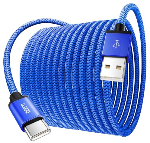 DDIYYI Long USB C Charger Cable Blue, 3M Braided 3A Fast Charging USB to USB C Cable for iPhone 15/15 Plus, iPhone 15 Pro/15 Pro Max, USB-C Devices