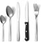 Pleafind couverts de table, 30 pièces couverts, couverts pour 6 personnes, couverts inox, set couverts de table avec couteau à steak, poli miroir, design ergonomique, lavable au lave-vaisselle
