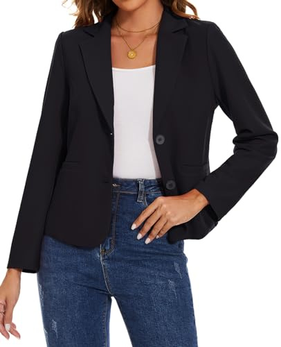 Womens Casual Blazer Suit Long Sleeve Suit Daily Jacket Notch Lapel Blazers | Womens Casual Blazer Suit Pockets Button Long Sleeve Suits Jackets Notched Lapel Classic Workwear Front Lined Blazers