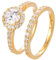 BlinqBlinq Elegantes 925 Silber Ring Set 18K vergoldet mit Zirkonia Steinen in Geschenk Box 2 Ringe Größen 50 52 54 56 58 60 Vorsteckring Damen Ring Gold Wasserfest Goldschmuck Riga 52