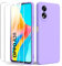 Byvuwiay Cover per Oppo A38 4G/Oppo A18 4G con 2 Vetro Temperato Pellicola Protettiva, Custodia in TPU Ultra Sottile Antiurto Anti-Scratch Case, Viola