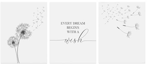 WakiHong 3 Premium Schwarz Weiß Poster Set Aesthetic Blume Schwarz Weiß Bilder Deko Poster Set Modern Schwarz Weiß Leinwandbilder Wandbilder für Schlafzimmer und Wohnzimmer Ohne Bilderrahmen.
