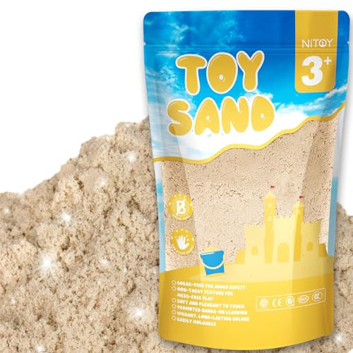 NiToy 1kg Magic Sand für Kinder, Nachfüllpackung für sensorisches Sandkastenspielzeug, ideal für kreatives Indoor-Sandspiel (Originalfarbe)