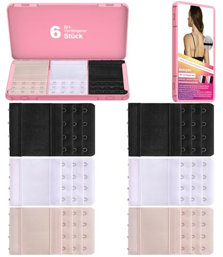 Aoeuyoo BH Verlängerung für Damen, Bra Extender Extension Strap, BH Erweiterung, Elastischer BH-Verlängerer Verlängerungen (Mehrfarbig - 4 Haken Verlängerer)