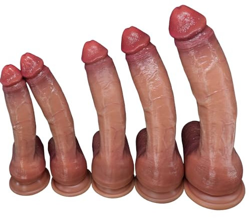 Gtbxfu Penis Anal-Dildo, realistischer Dildo, kraftvoller Dildo, Saugnapf-Dildo für Männer, Silikon-Dildo, parfümfrei, prall gefüllte Hoden und echte Venen, Sexspielzeug für Paare (Hautfarbe XXL)