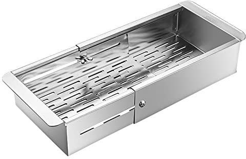 Escurridor de Platos de Acero Inoxidable, escurridor retráctil para Fregadero, escurridor Rectangular, Lavabo de Cocina, escurridor de Cuencos