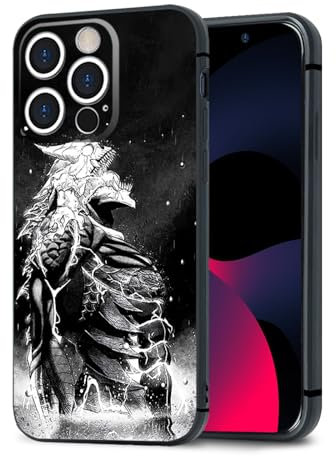 Kafka Hibino Kaiju-Form Cool Manga Theme Mobile Phone Case - Black Soft Silicone TPU Anime Case for iPhone 14 Pro