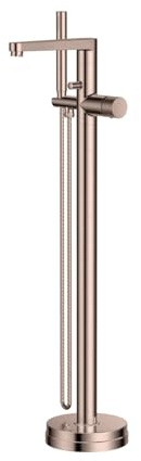 Fluted Roko Brushed Bronze Floor Mounted Bath Shower Handset Mixer Freestanding Tap