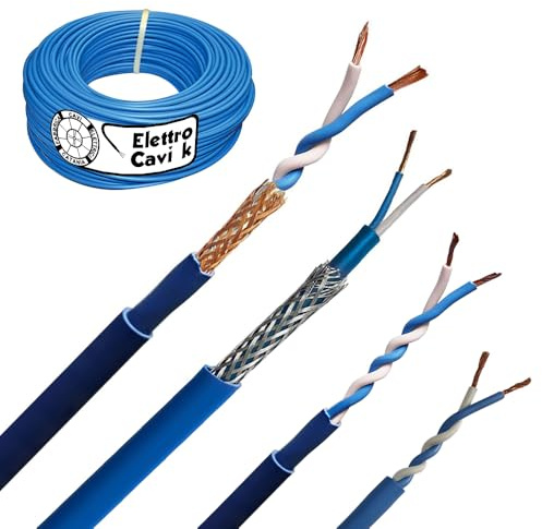 ELETTROCAVI K - CAVO VIDEOCITOFONO 2x1 mm² SCHERMATO GRADO 4° PER USO ESTERNO 2 FILI TWISTATO BIPOLARE 2 POLI PROFESSIONALE UNIVERSALE MADE IN ITALY 100 METRI