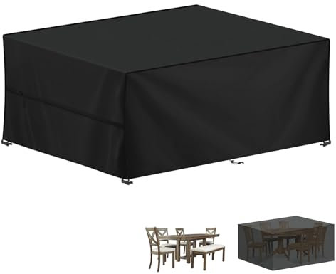LAMUNI Large Garden Furniture Covers, 230x165x80cm Outdoor Garden Furniture Set Cover, 420D Oxford Patio Table Cover Waterproof Patio Furniture Covers for Outside Chair and Table Rattan Sofa Cover