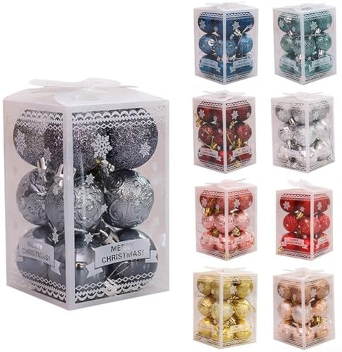 Set mit 12 bunten Weihnachtskugeln, perfekte Ergänzung für Ihre Weihnachtsdekorationssammlung (Olivgrün)