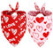 Vivifying 2Pack Valentinstag Halstuch Hund Verstellbares Liebeshundehalstuch mit Herzdruck, Valentinstag Hundelätzchen Schals für Kleine bis Mittlere Welpen (Rot, L)