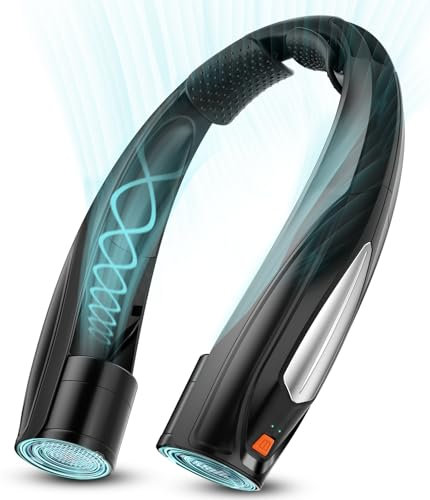 Hionly AI Neck Fan, 6 Speeds Adjustable Portable Personal Fan Rechargeable, Faster Cooling Wearable Fan, Ultra Quiet for Home, Office, Travel, Outdoor