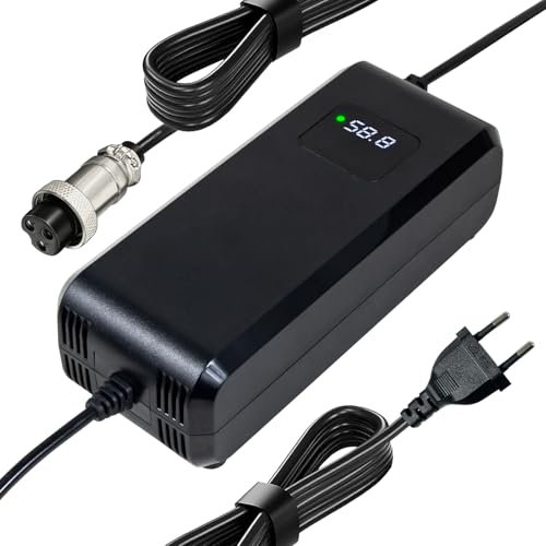 Batteria agli ioni di litio da 52 V, 58,8 Volt, 4 Amp, caricatore per scooter elettrico, 52 Volt, 14 fili, batteria agli ioni di litio GX16-3/3, spina in linea a 3 poli