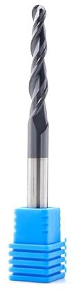 Temhyu 6mm 8mm Schaft HRC55 Kegel Ball Nase Ende Mühle Wolfram Router Bits Vollhartmetall CNC Kegel Fräser for Holz Metall Fräsen Werkzeuge(R1X60XD8X100L)