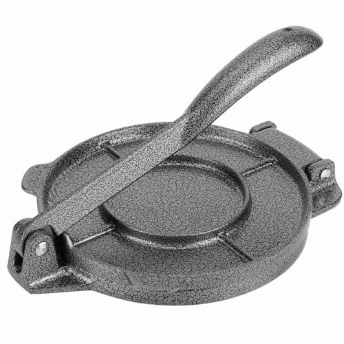 Chencunquangod 6.5 Inch Cast Iron Tortilla Press with Handle, Tortilla Maker Suitable for Chapattis, Roti & Corn Press