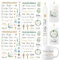 BOOMTOP 4x Kerzen Tattoos Folie Taufe Kerzentattoo Kerzenfolie Kerzen Aufkleber Taufkerze Kommunion Sprüche Sticker mit Blättern Kerzensticker für Stabkerze Kerzen Tasse DIY Geschenk