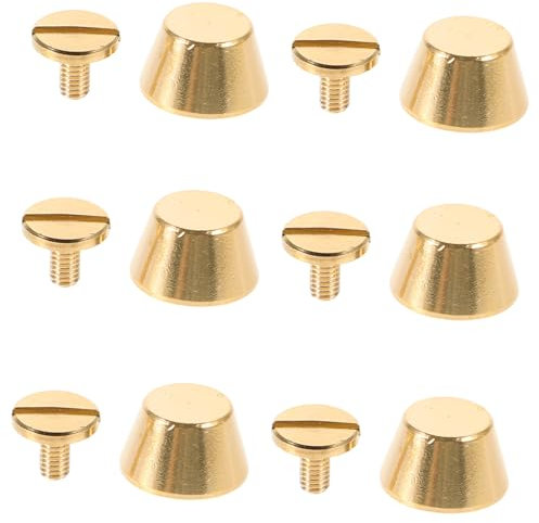Housoutil 6pcs Handtasche Geldbörse Füße Flache Kopf Messing Stollen Rücken Füße Flache Kopfstudentmetallstollen Niete Für DIY -geldbörse Handtasche Handwerk
