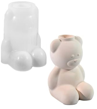 Molde de yeso para macetas con forma de oso o soportes para bolígrafos
