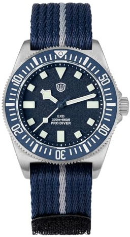 watchdives EXD VH31 Taucheruhr mit Zentralsekundenwerk, 38 mm, Titan-Armbanduhr mit Flachem Saphirglas, Luxusuhren, Armbanduhr für Herren, 200 m Wasserdicht
