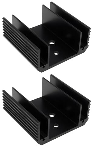 LT Easiyl Dissipatore di calore in alluminio anodizzato, 50 x 50 x 22 mm, adatto a 3 transistor regolatore di tensione tiristore nero