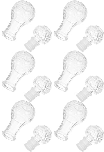 TOVINANNA 6Pcs 50Ml Glass Decanter Set for Whiskey Vodka Wine Aerator Bottles Mini Liquor Carafe for Home Bar and Travel