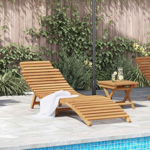 Solivagant Transat Marron 198 x 55 x 58,5 cm Bois de Teck Massif,(16.42 KG)