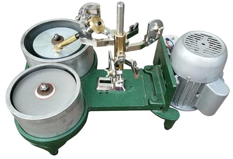 Vibratory Tumbler 250W Gemstone Angle Machine Polishing and Double Disc Facet Head Flat Grinder Grinding